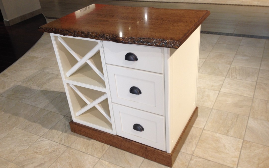 A Maple Topped White Kitchen Island